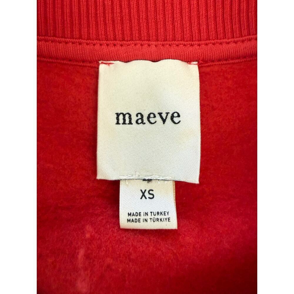 Anthropologie Maeve Puff Sleeve Pleated Waist Peplum Top Red Size XS - Picture 6 of 8